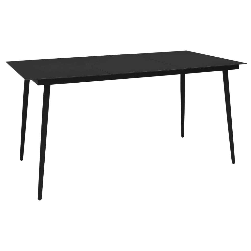 Ensemble à manger d'extérieur 7 pcs Rotin PVC Noir