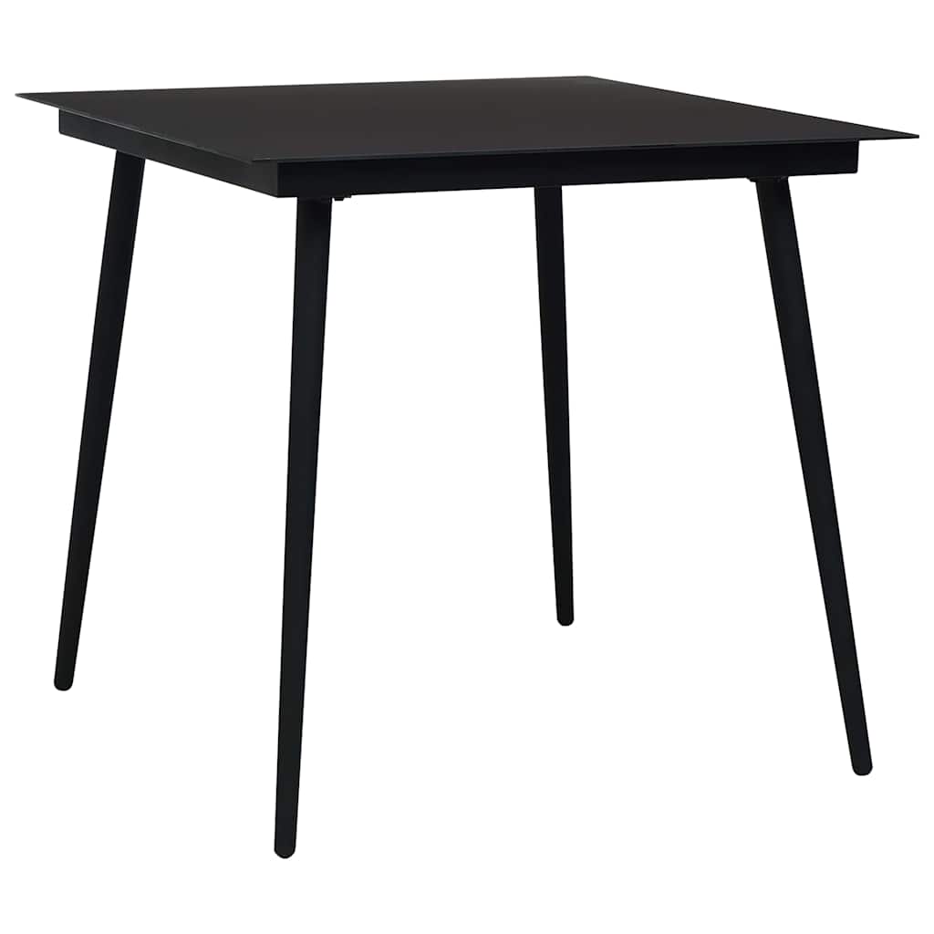 Ensemble à manger d'extérieur 3 pcs résine tressée et verre