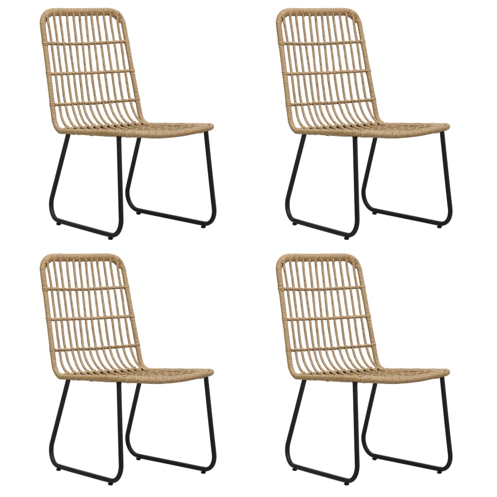 Ensemble à manger d'extérieur 5 pcs résine tressée et verre