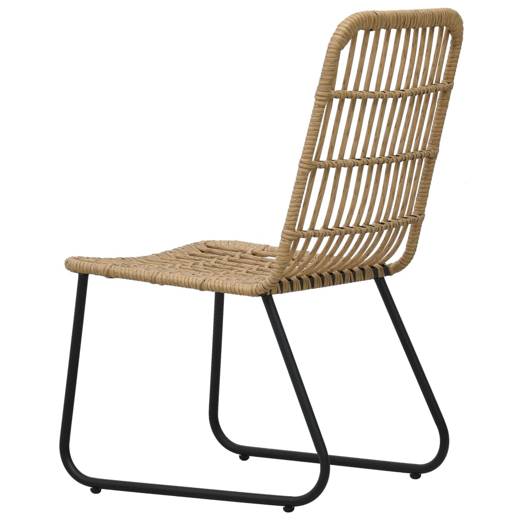 Ensemble à manger d'extérieur 3 pcs résine tressée et verre