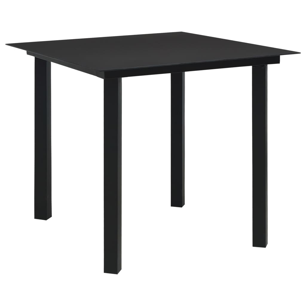 Ensemble à manger d'extérieur 3 pcs résine tressée et verre