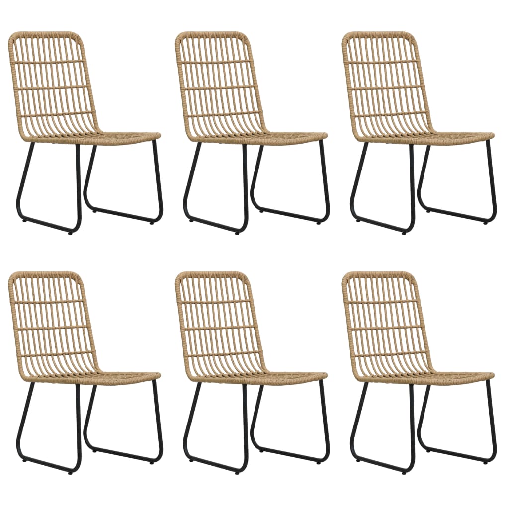Ensemble à manger d'extérieur 7 pcs résine tressée et verre
