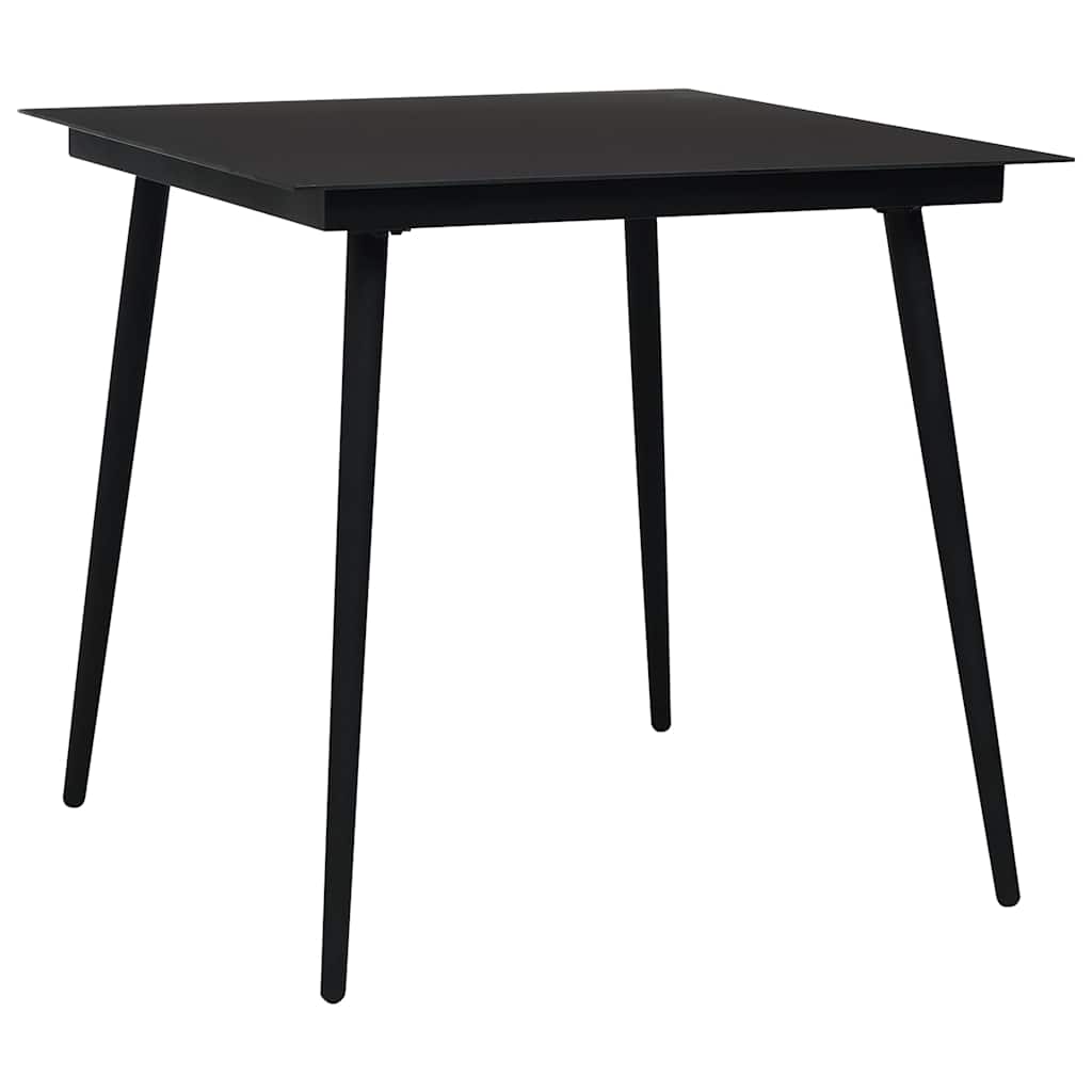 Ensemble à manger d'extérieur 3 pcs résine tressée et verre