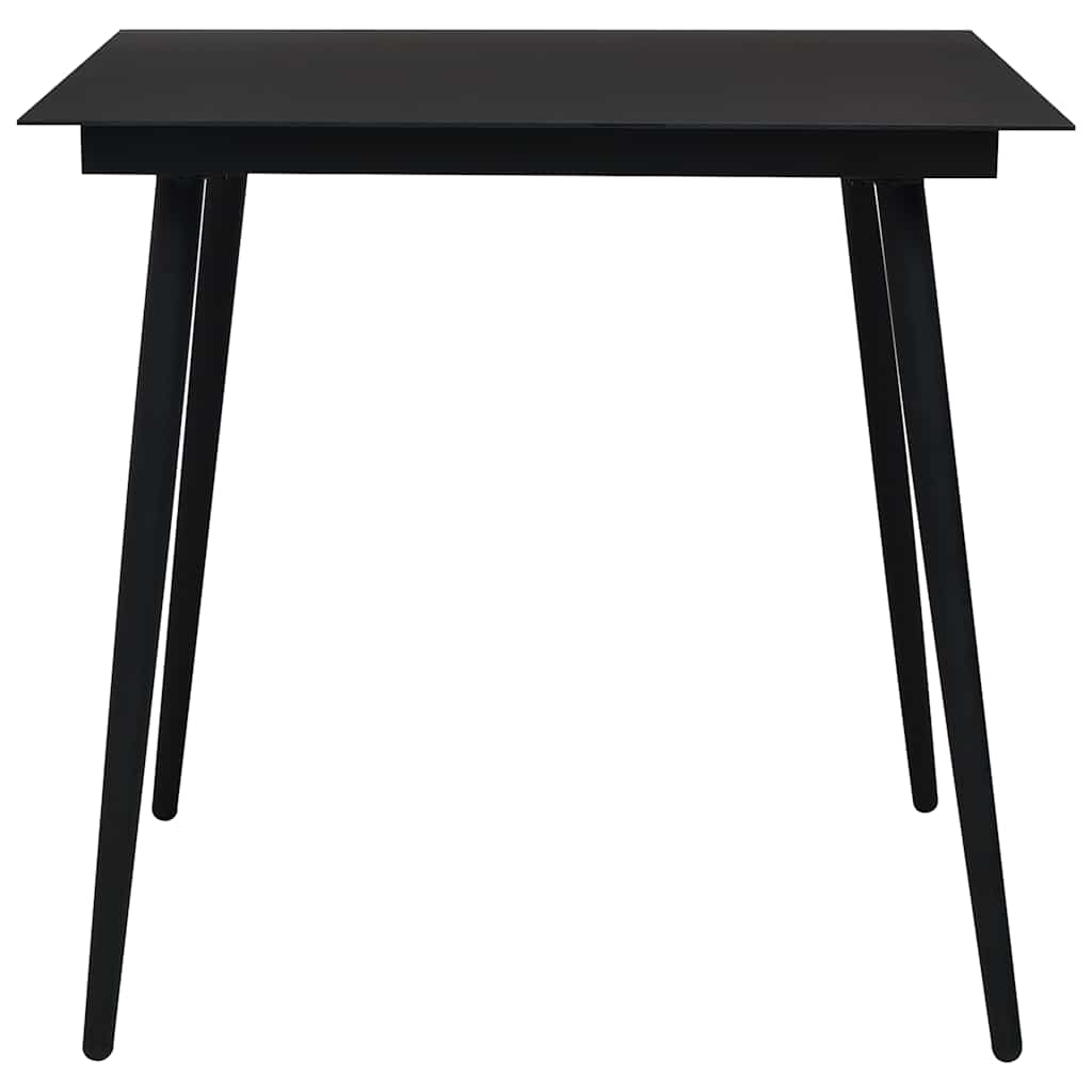 Ensemble à manger d'extérieur 3 pcs résine tressée et verre
