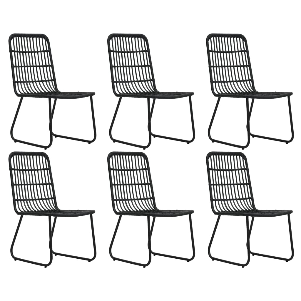 Ensemble à manger d'extérieur 7 pcs résine tressée et verre
