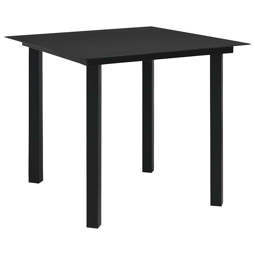 Ensemble à manger d'extérieur 5 pcs résine tressée et verre