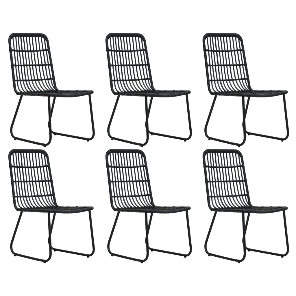 Ensemble à manger d'extérieur 7 pcs résine tressée et verre