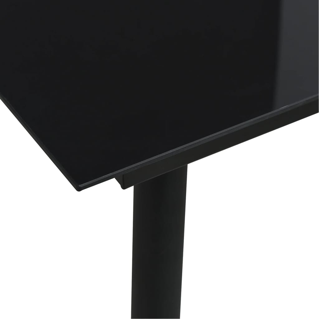 Ensemble à manger de jardin 3 pcs noir rotin PVC