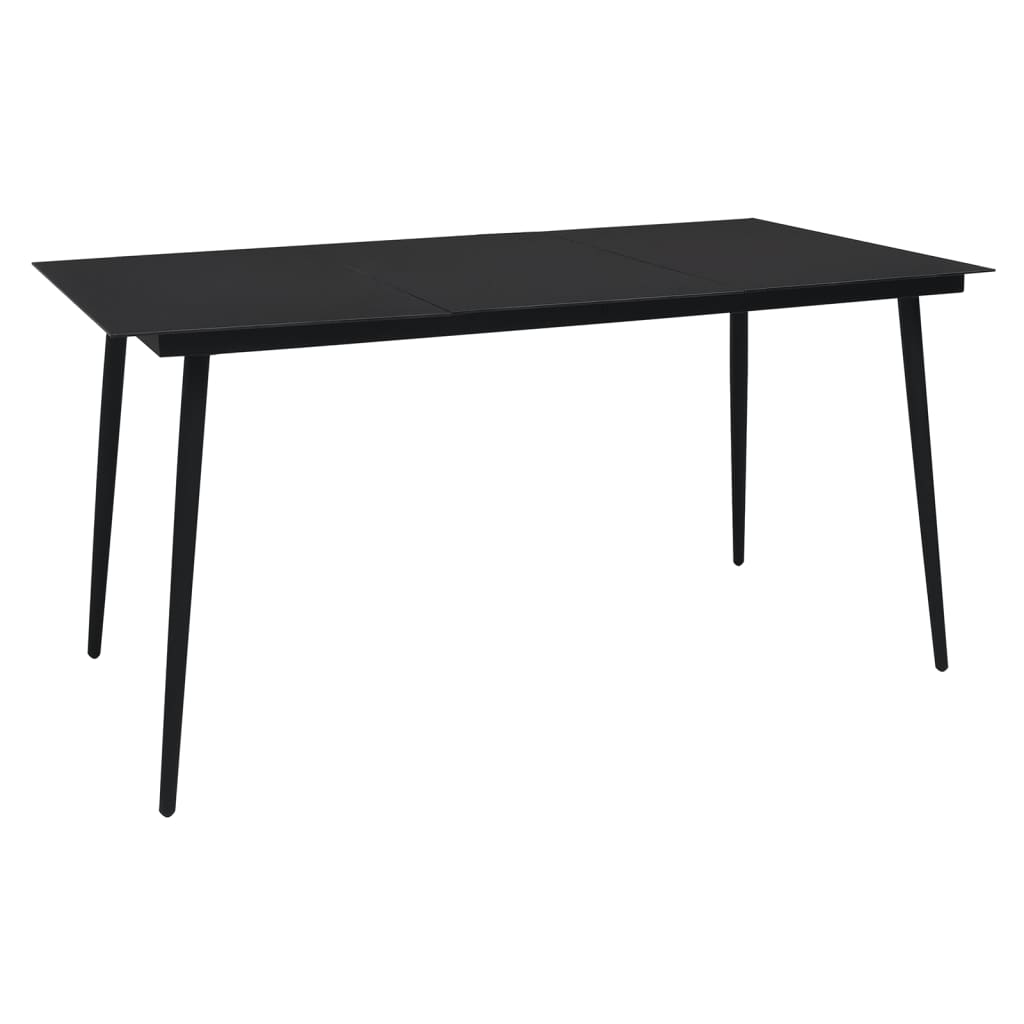 Ensemble à manger de jardin 5 pcs Noir Rotin PVC