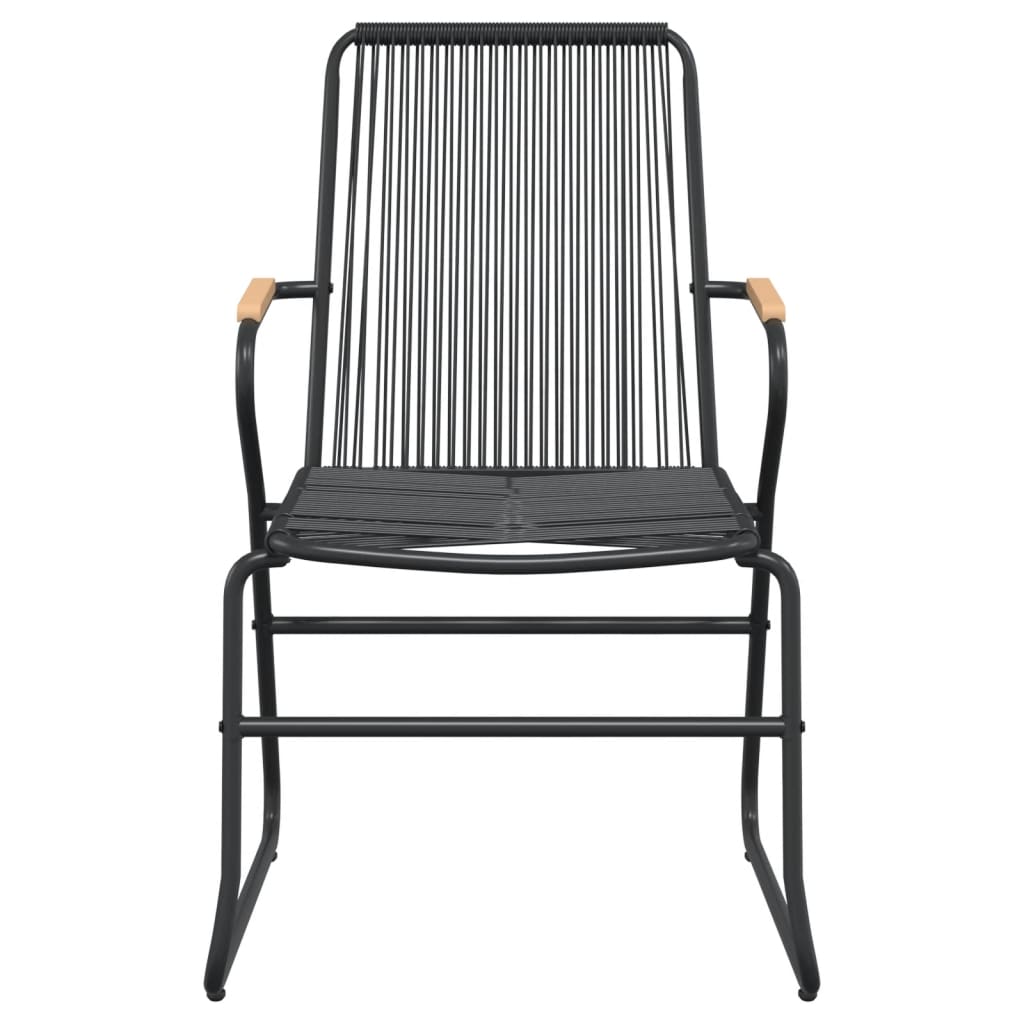 Ensemble à manger de jardin 3 pcs noir rotin PVC