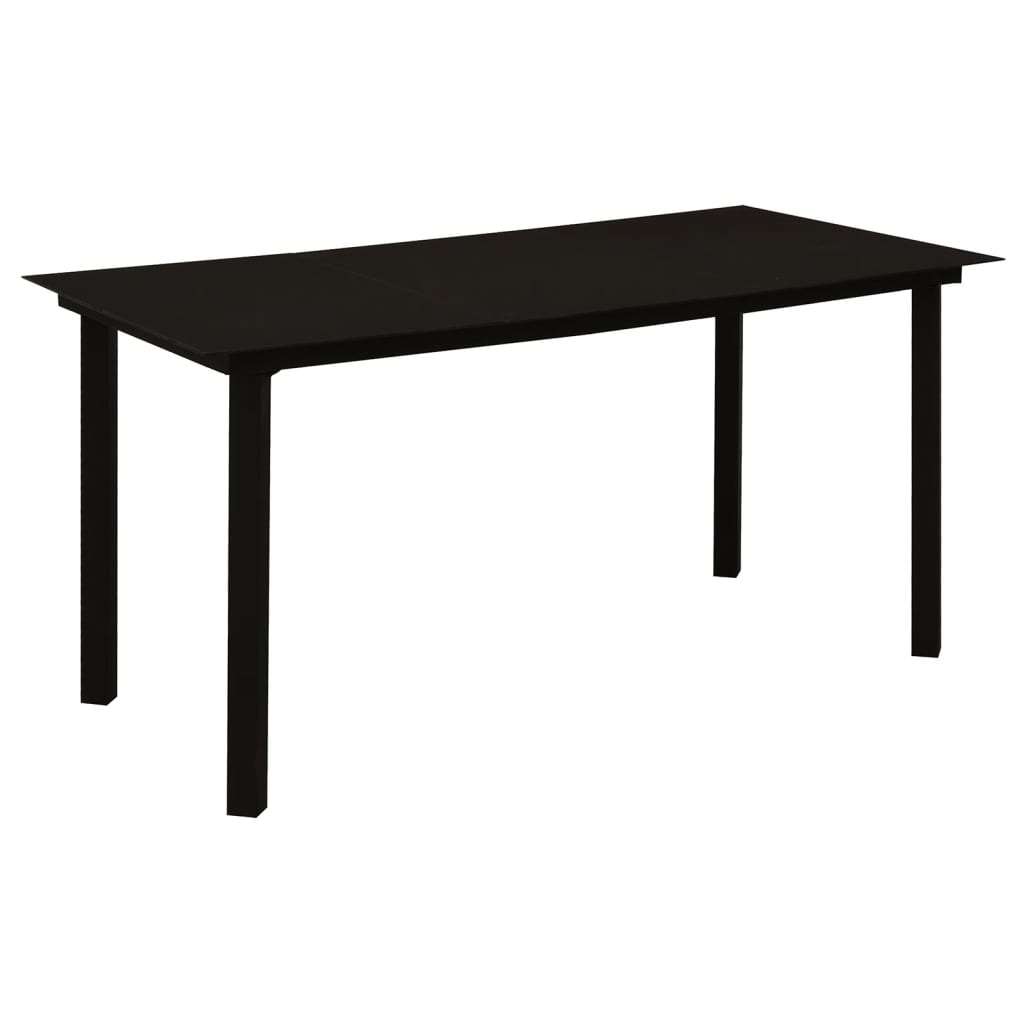 Ensemble à manger de jardin 5 pcs Noir Rotin PVC