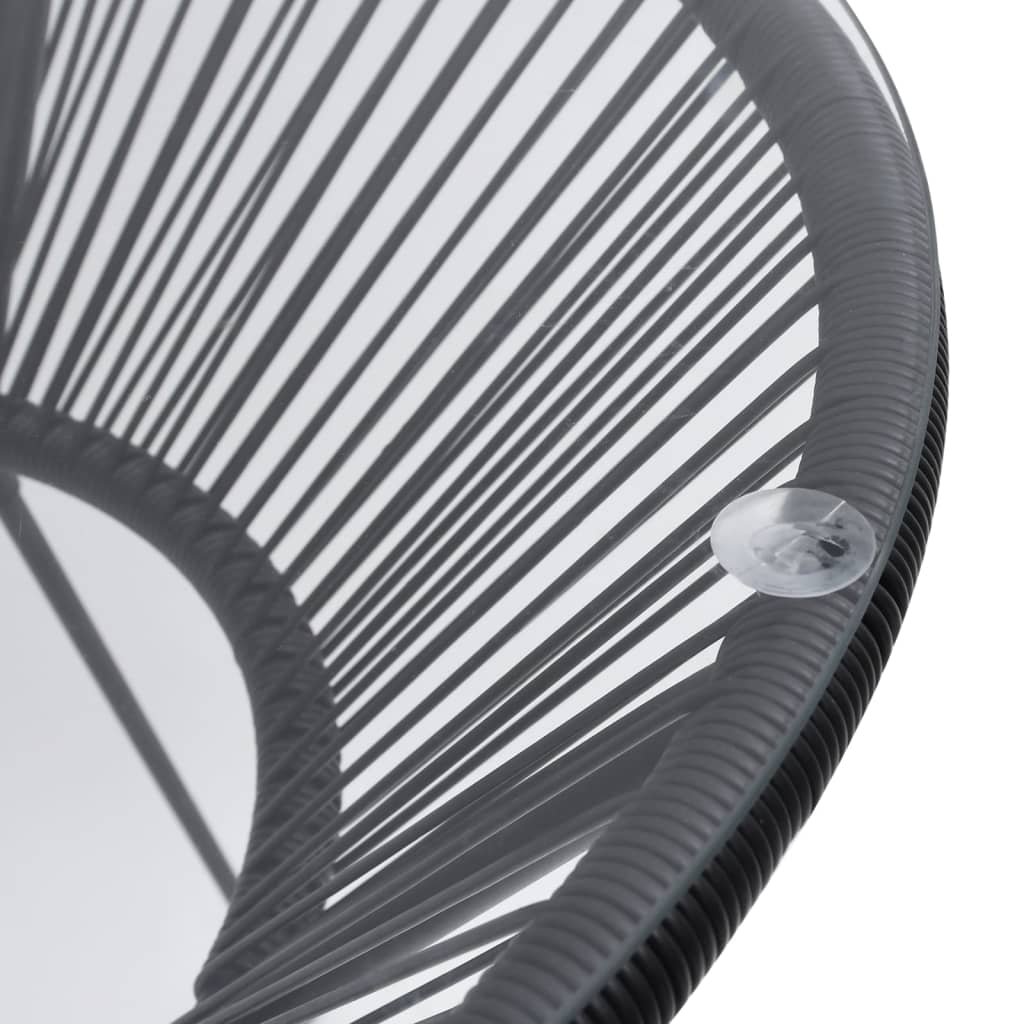 Ensemble à dîner d'extérieur 3 pcs Rotin PVC Noir