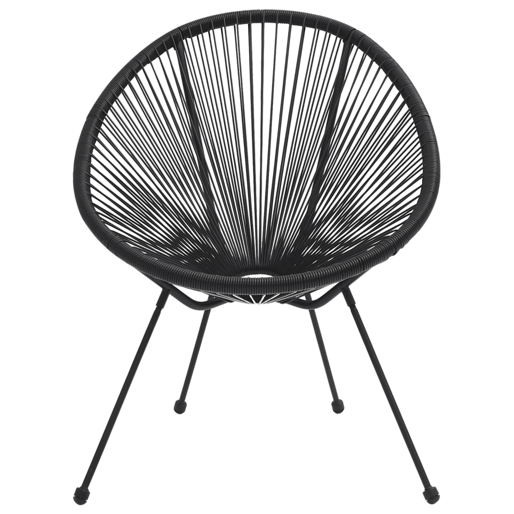 Ensemble à dîner d'extérieur 5 pcs Rotin PVC Noir