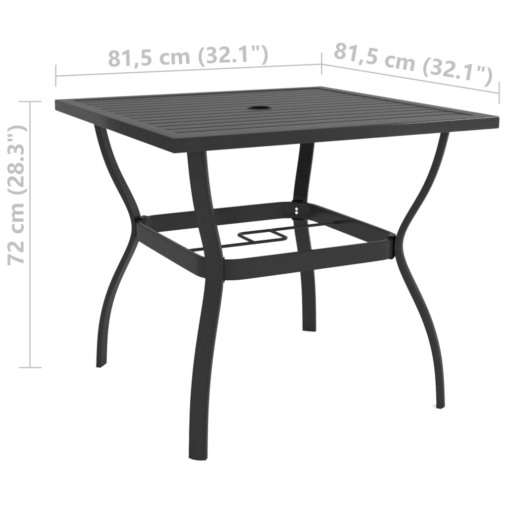 Ensemble à manger de jardin 3 pcs textilène et acier
