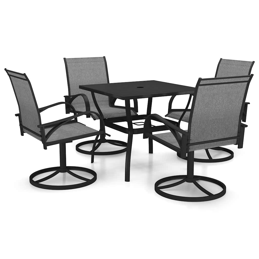 Ensemble à manger de jardin 5 pcs textilène et acier