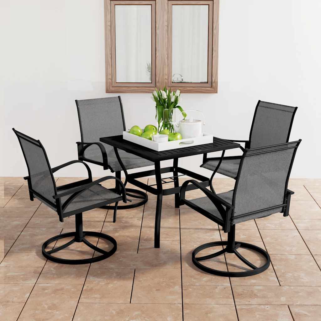Ensemble à manger de jardin 5 pcs textilène et acier