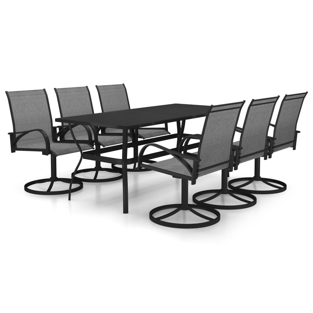 Ensemble à manger de jardin 7 pcs textilène et acier