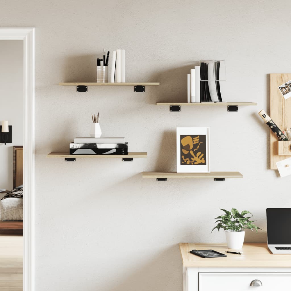 Panneau de bibliothèque 4pcs Chêne sonoma 60x30x1,5cm Aggloméré - XIOS