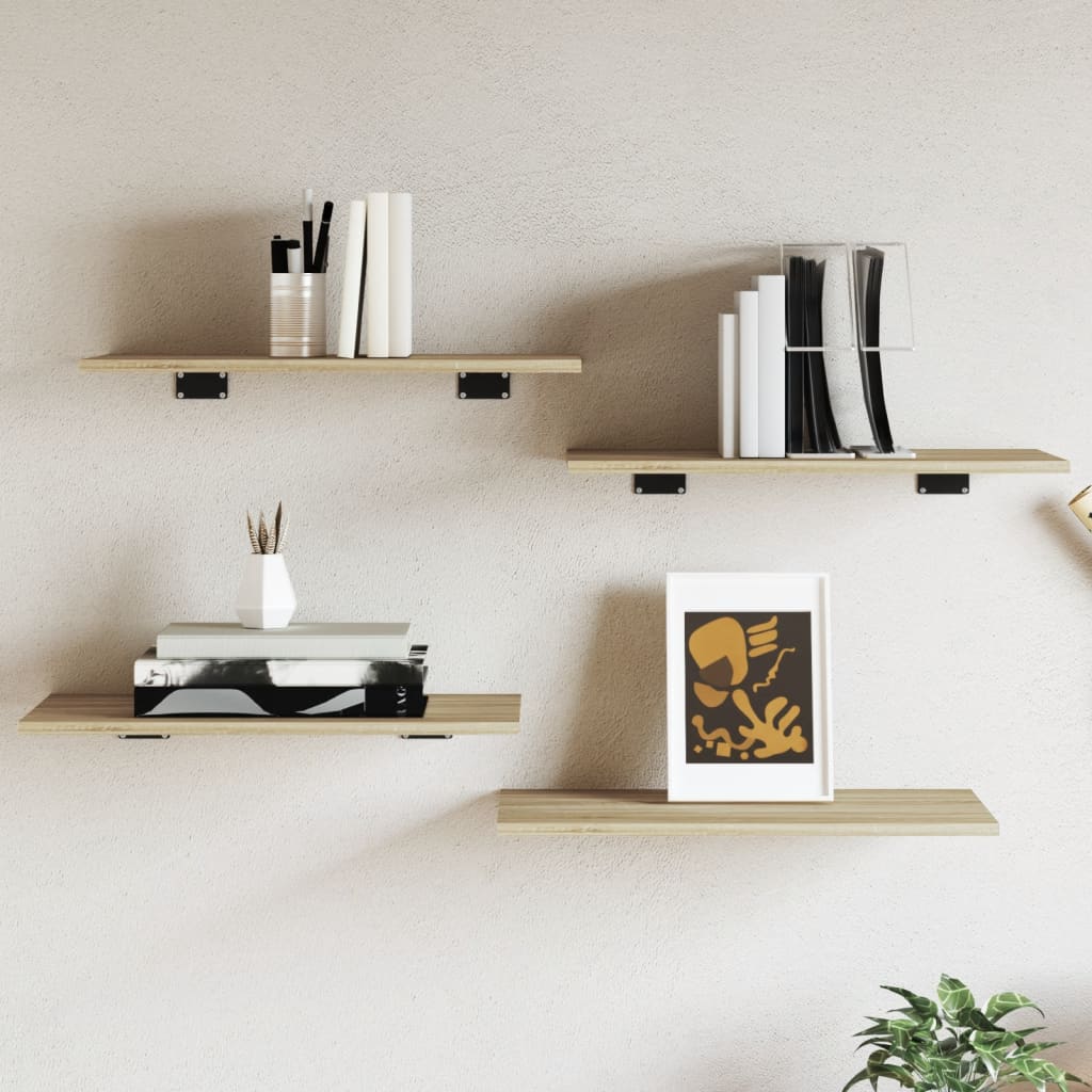 Panneau de bibliothèque 4pcs Chêne sonoma 60x30x1,5cm Aggloméré - XIOS