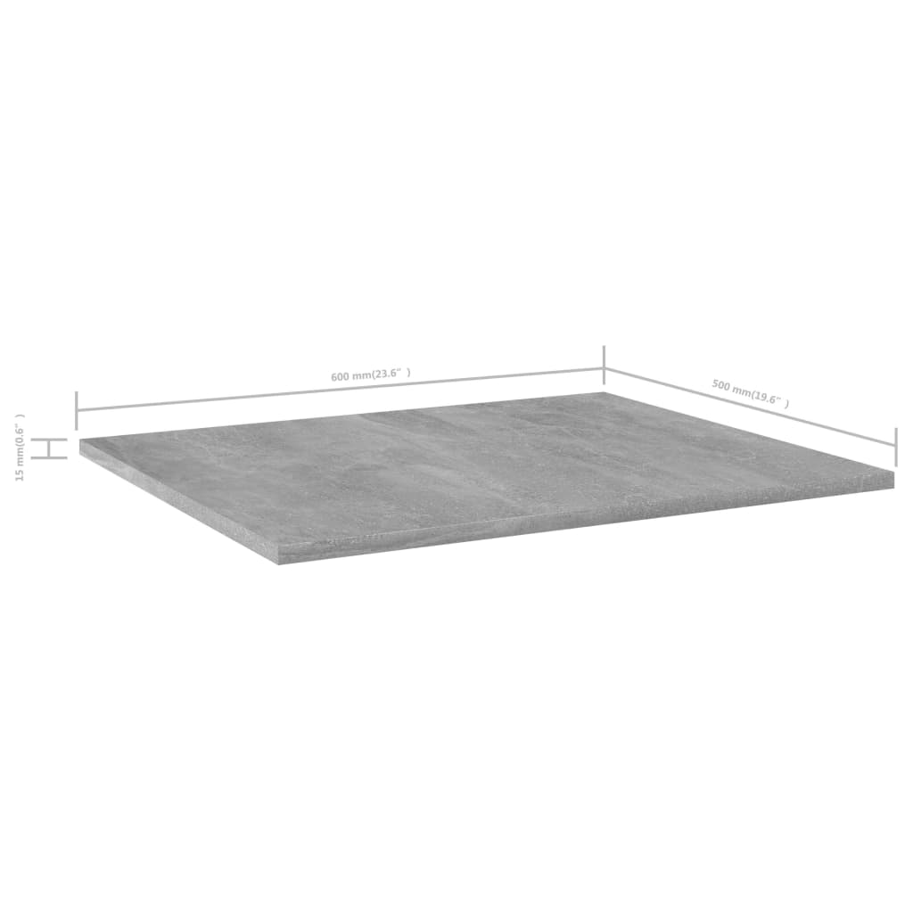 Panneaux de bibliothèque 8 pcs Gris béton 60x50x1,5cm Aggloméré - XIOS