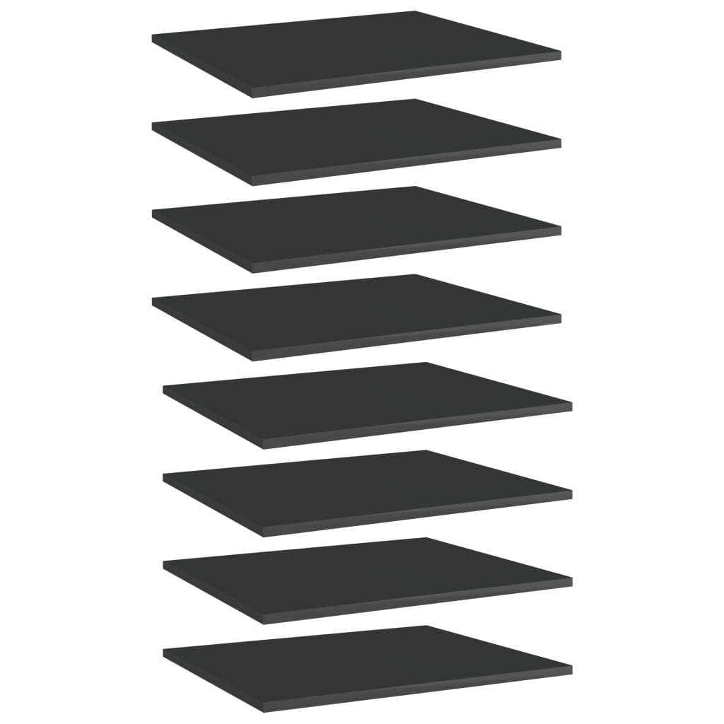 Panneaux de bibliothèque 8 pcs noir brillant bois d’ingénierie - XIOS