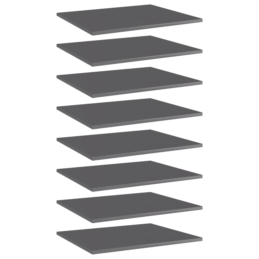 Panneaux de bibliothèque 8 pcs gris brillant bois d’ingénierie - XIOS