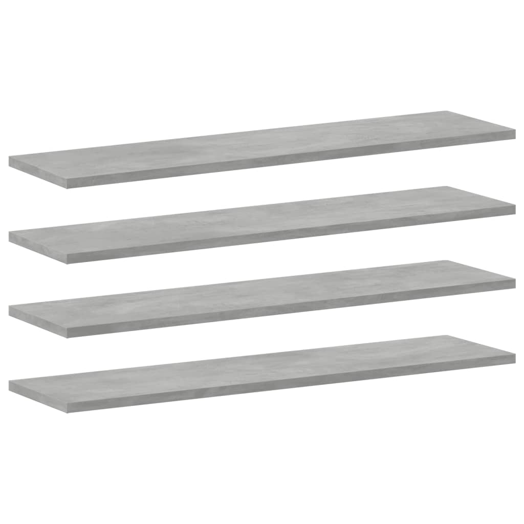 Panneaux de bibliothèque 4 pcs Gris béton 80x20x1,5cm Aggloméré