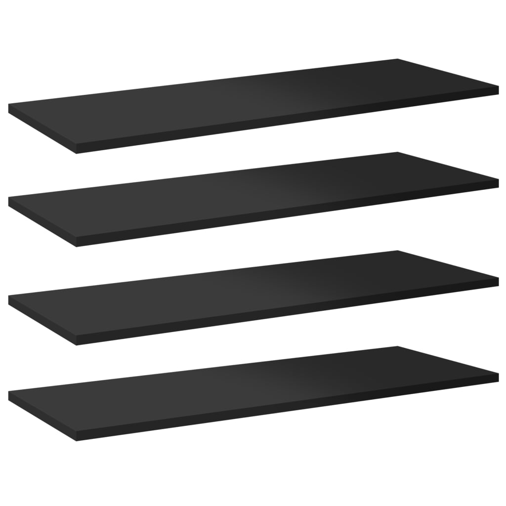 Panneaux bibliothèque 8 pcs Noir brillant 80x30x1,5cm Aggloméré - XIOS