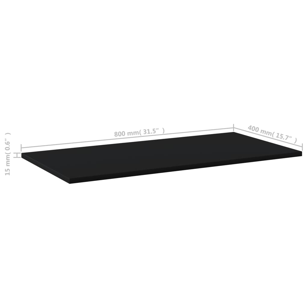 Panneaux de bibliothèque 8 pcs Noir 80x40x1,5 cm Aggloméré - XIOS