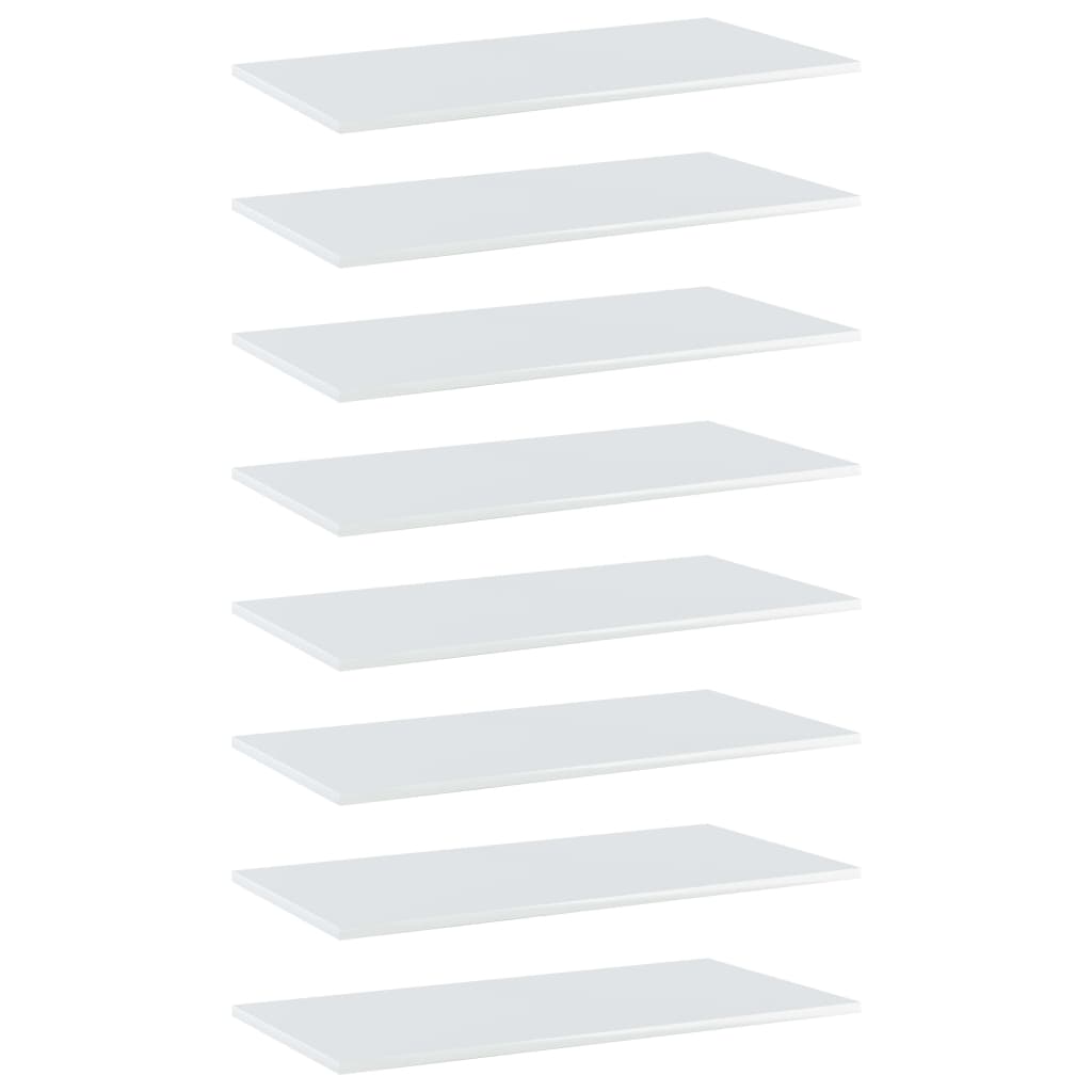 Panneaux bibliothèque 8pcs Blanc brillant 80x40x1,5cm Aggloméré - XIOS