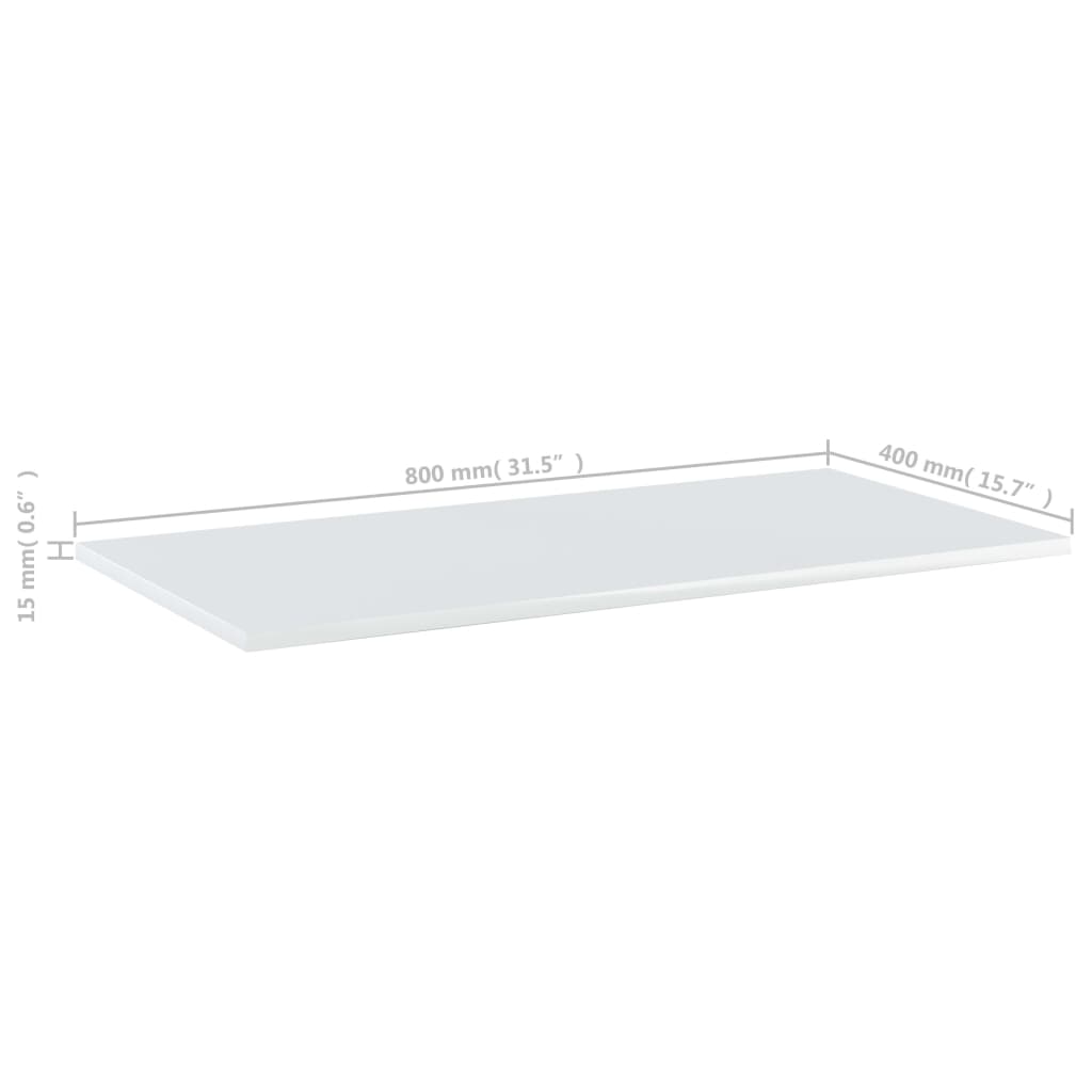 Panneaux bibliothèque 8pcs Blanc brillant 80x40x1,5cm Aggloméré - XIOS