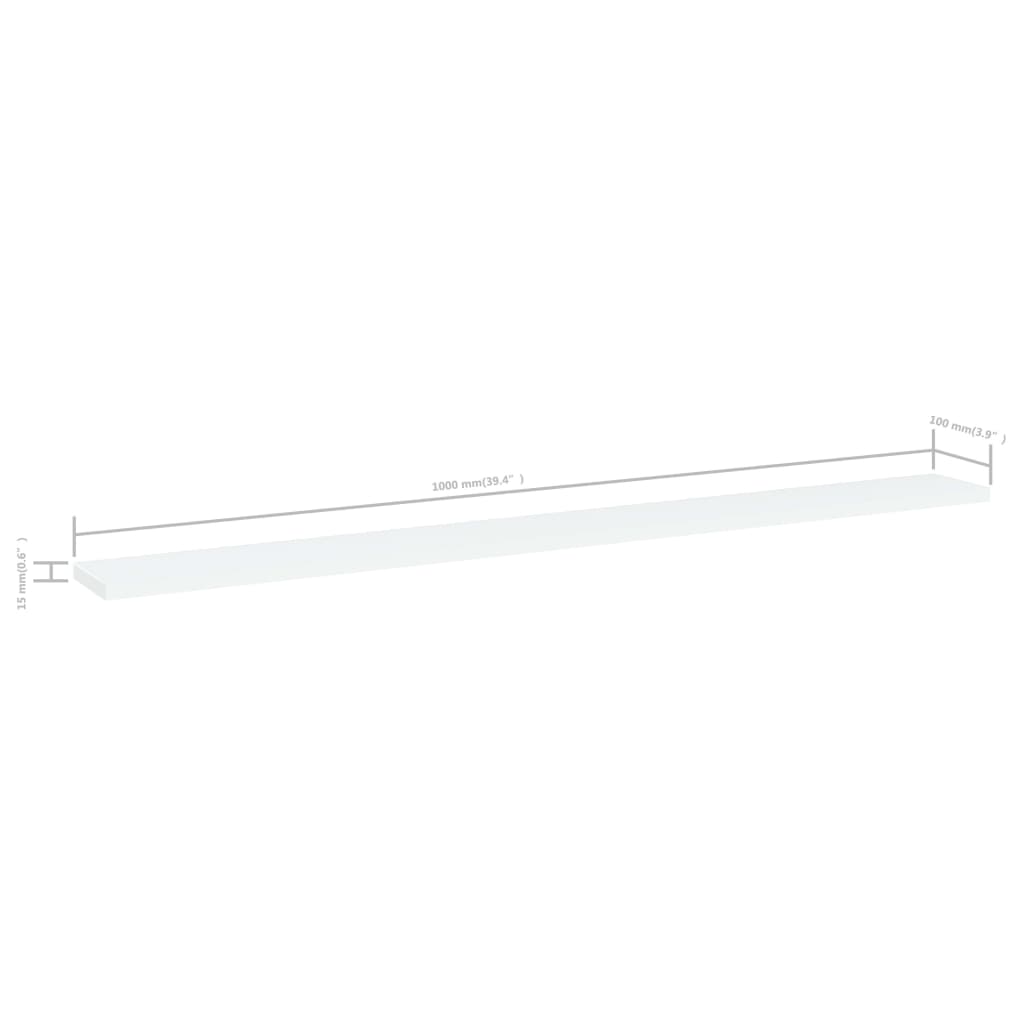 Panneaux de bibliothèque 4 pcs Blanc 100x10x1,5 cm Aggloméré