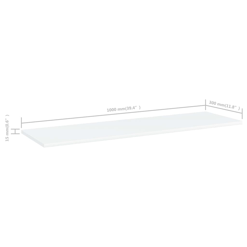 Panneaux de bibliothèque 8 pcs Blanc 100x30x1,5 cm Aggloméré