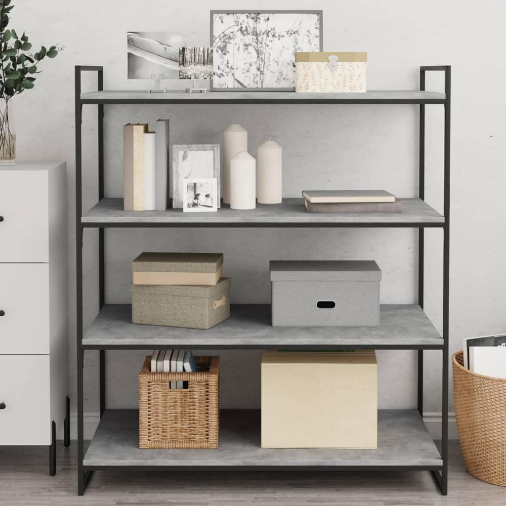 Panneaux de bibliothèque 4 pcs gris béton bois d’ingénierie - XIOS