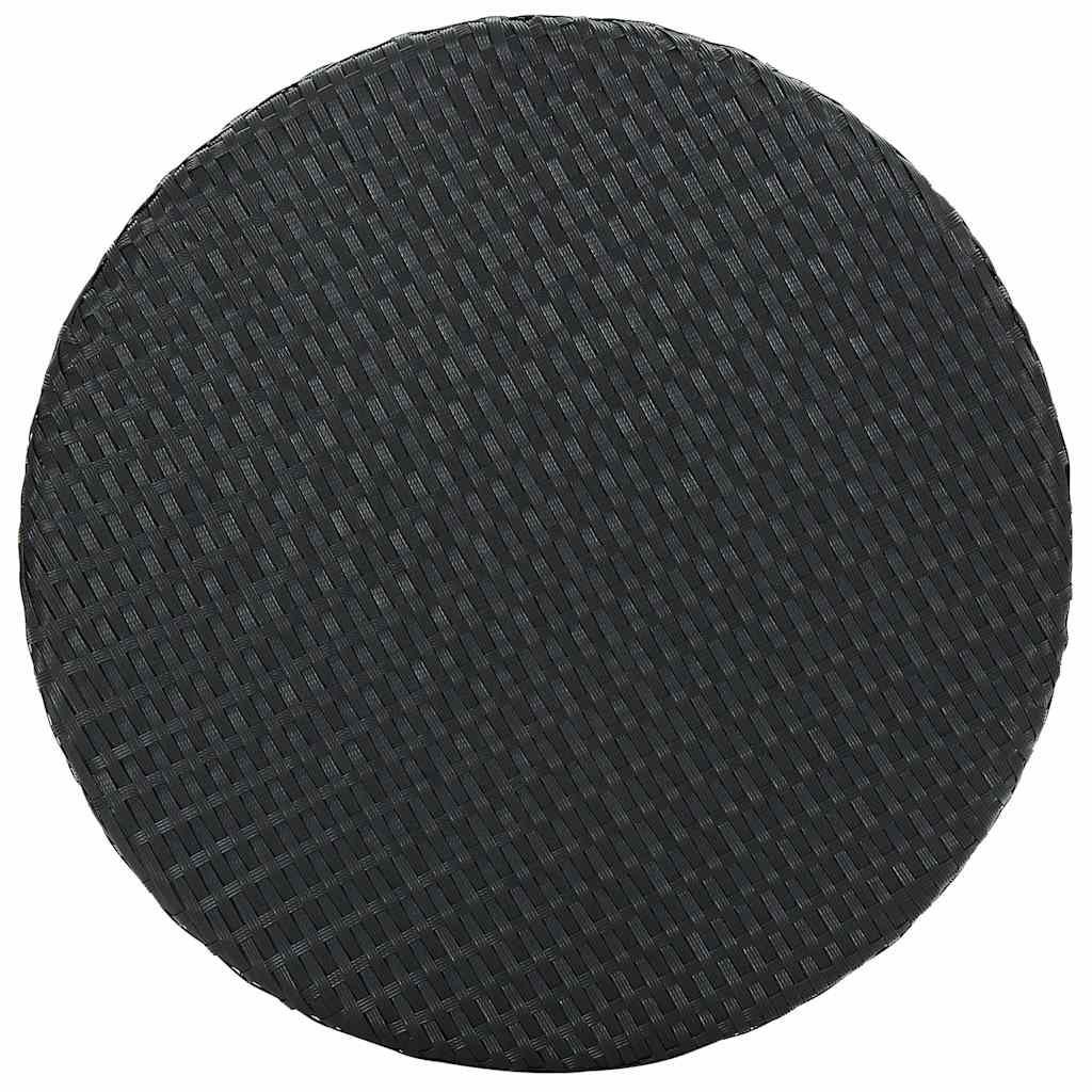 Ensemble de bar de jardin 3 pcs et coussins Résine tressée Noir