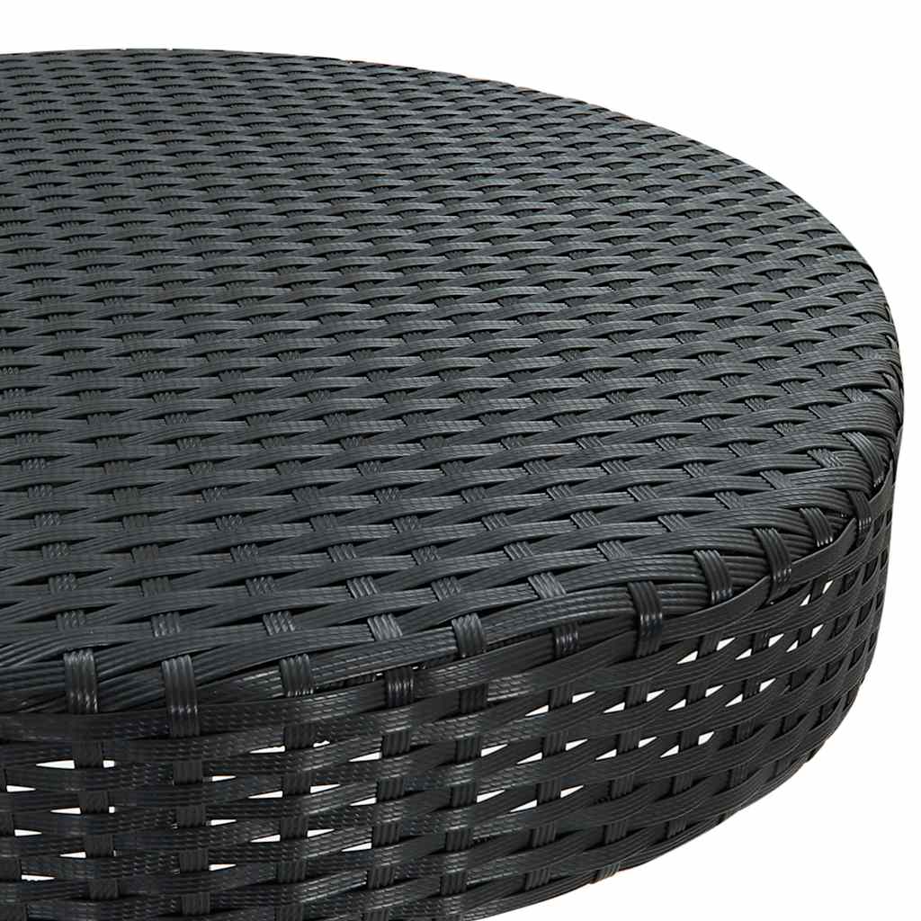 Ensemble de bar de jardin 3 pcs et coussins Résine tressée Noir