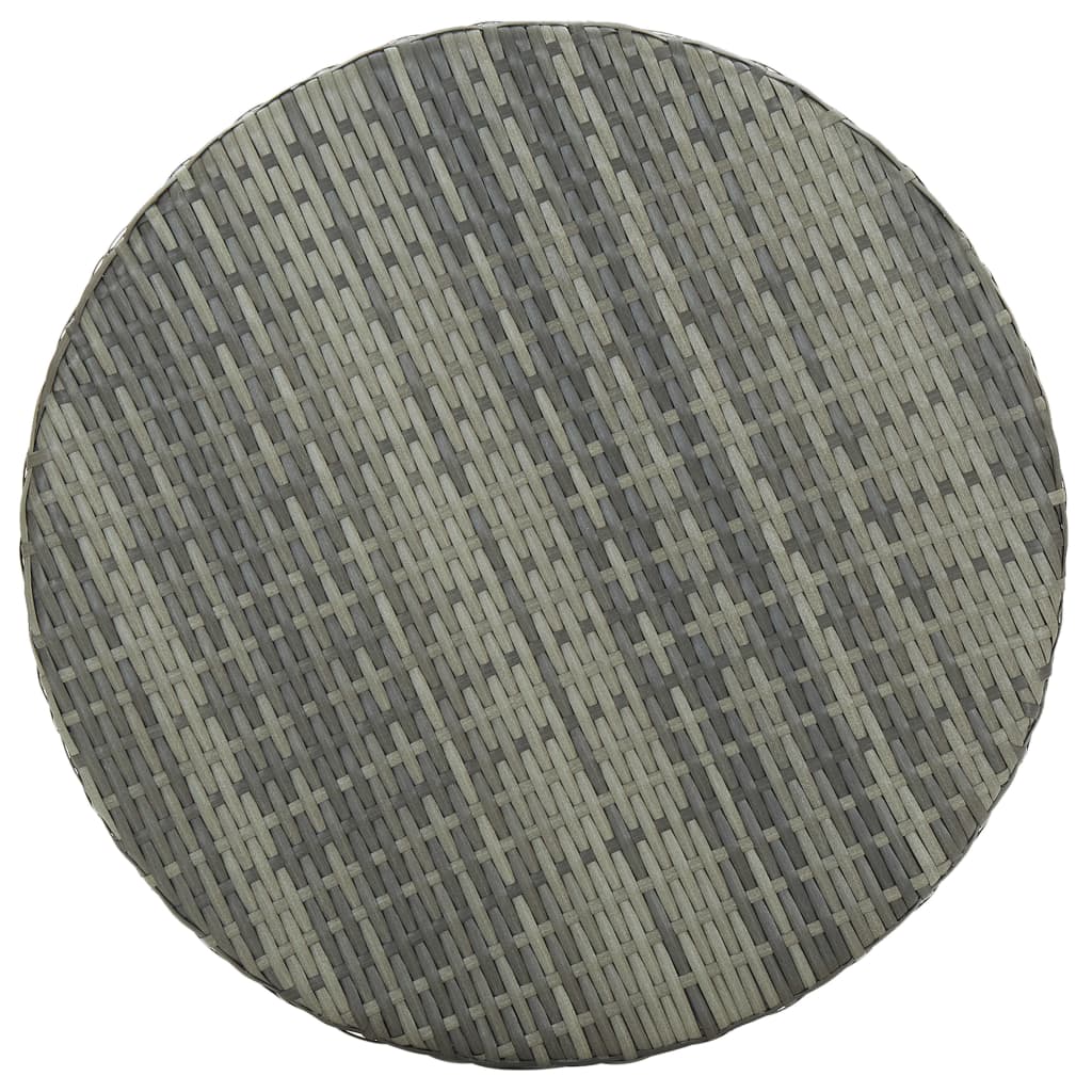 Ensemble de bar de jardin 3 pcs et coussins Résine tressée Gris