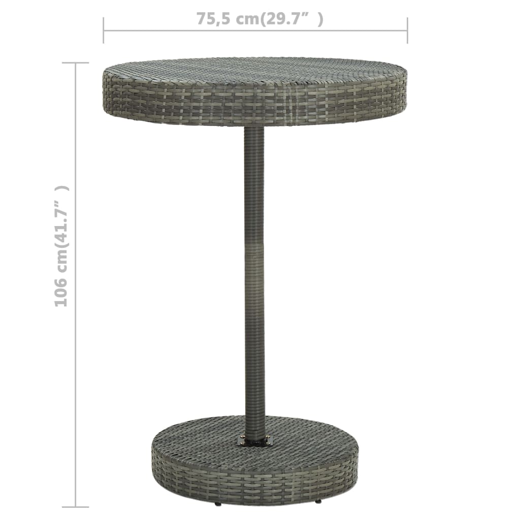 Ensemble de bar de jardin 5 pcs et coussins Résine tressée Gris