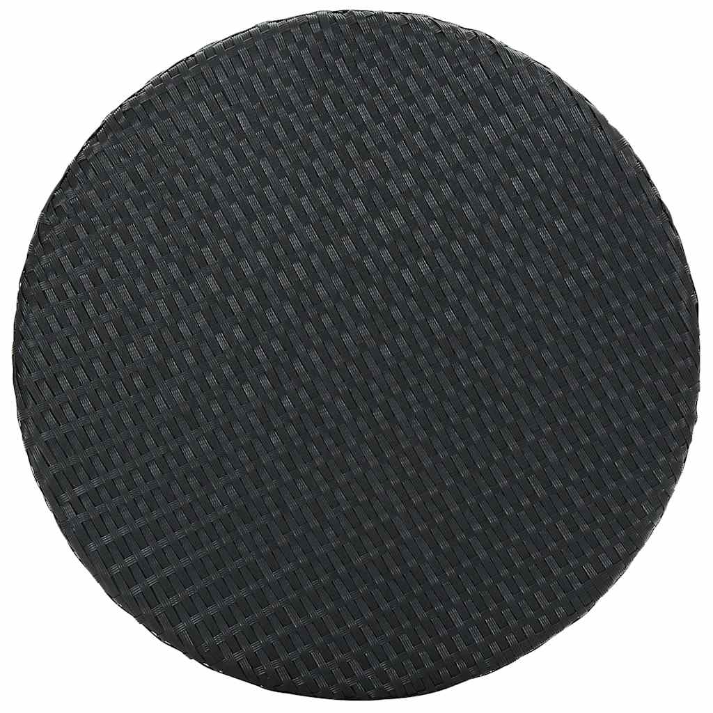 Ensemble de bar de jardin 3 pcs et coussins Résine tressée Noir