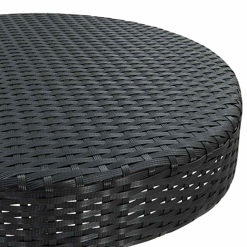 Ensemble de bar de jardin 3 pcs et coussins Résine tressée Noir