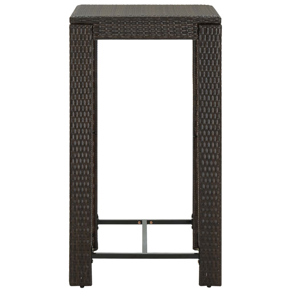 Ensemble de bar de jardin 3 pcs coussins Résine tressée Marron