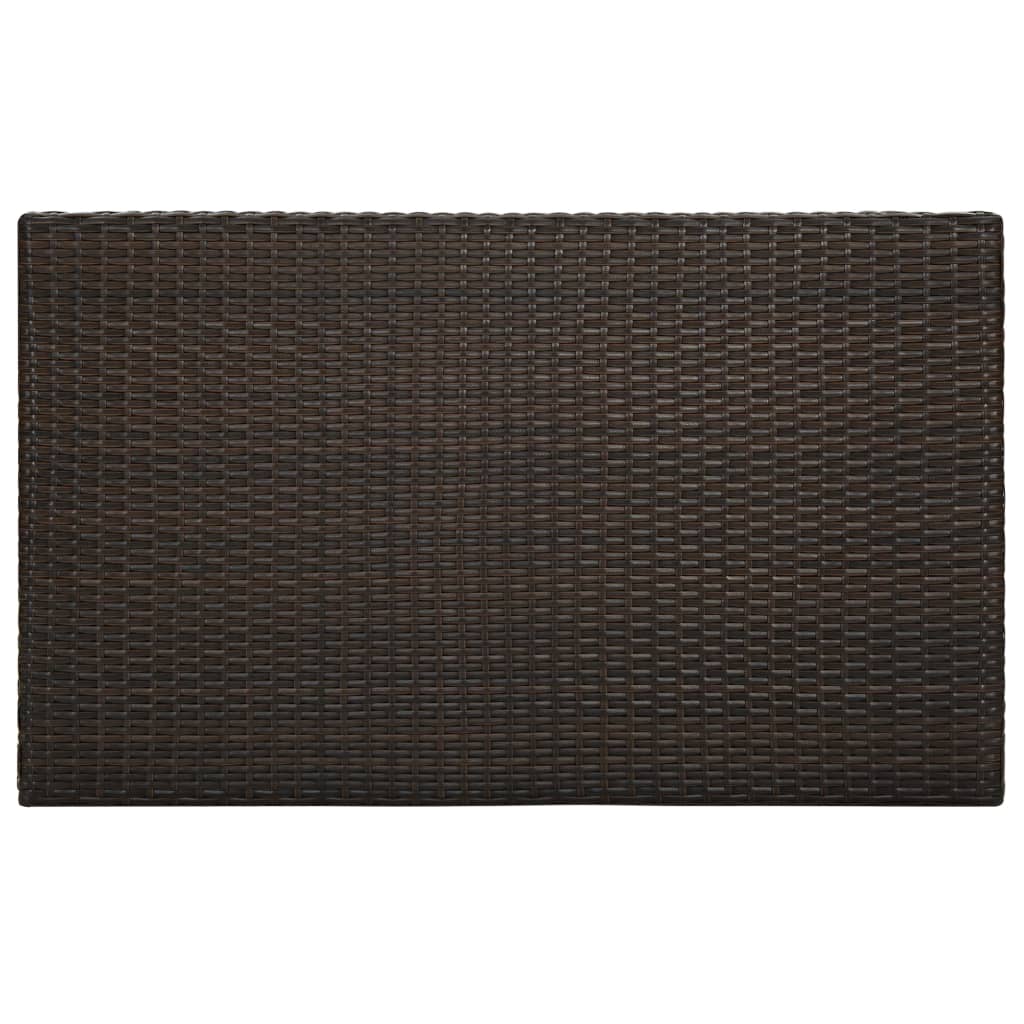 Meuble de bar de jardin 5 pcs et coussins Résine tressée Marron