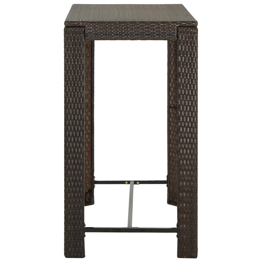 Ensemble de bar de jardin 7 pcs coussins Résine tressée Marron