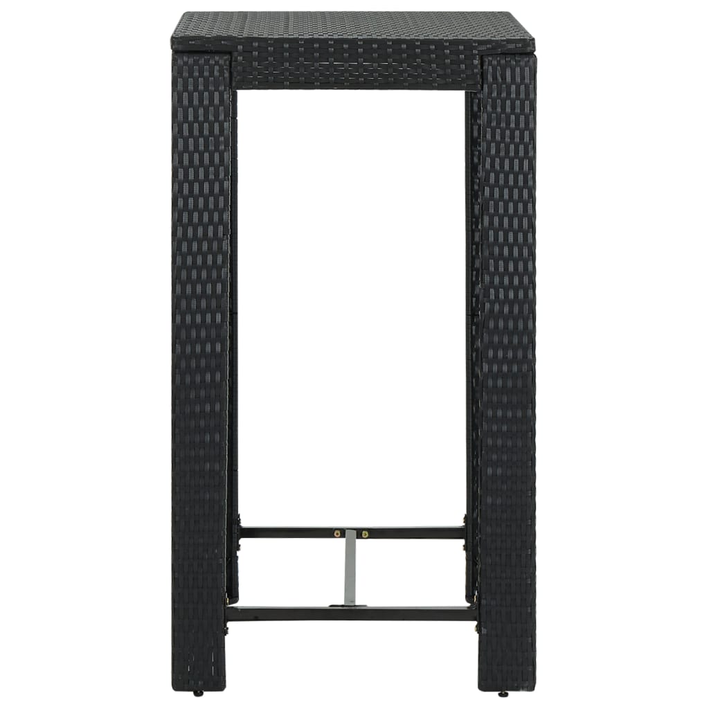 Ensemble de bar d'extérieur 5 pcs coussins Résine tressée Noir