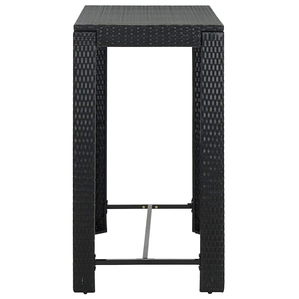 Ensemble de bar d'extérieur 5 pcs coussins Résine tressée Noir
