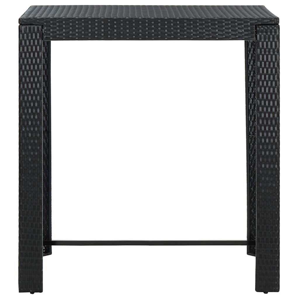 Ensemble de bar d'extérieur 7 pcs coussins Résine tressée Noir