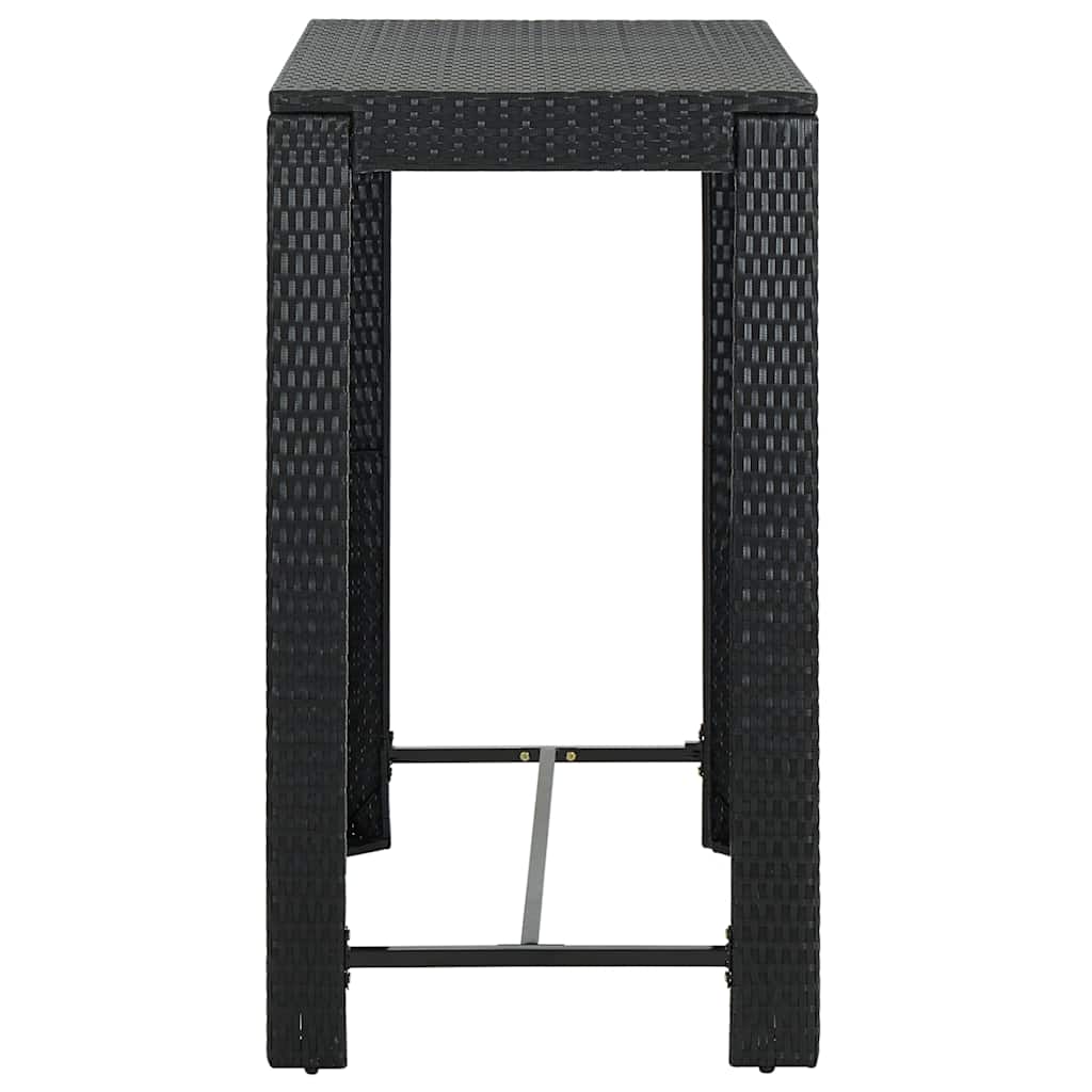 Ensemble de bar d'extérieur 7 pcs coussins Résine tressée Noir