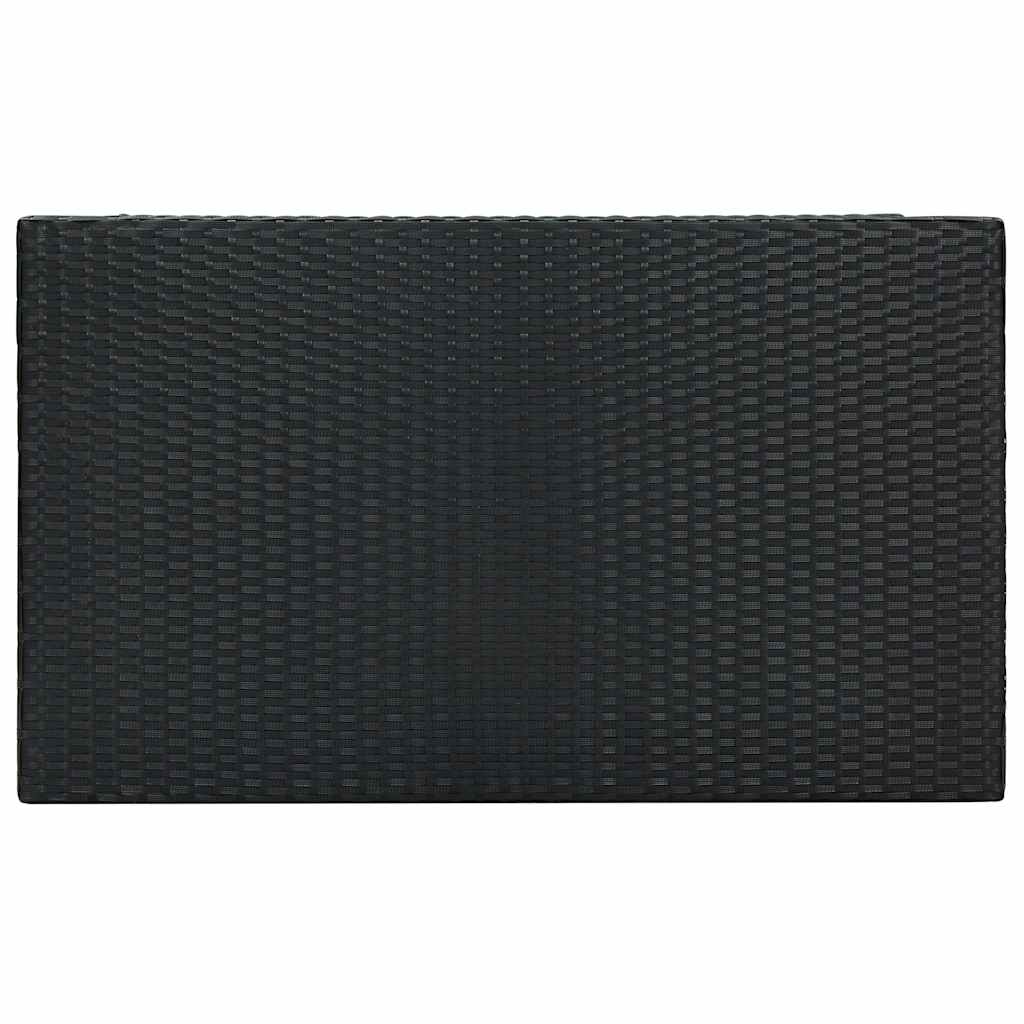 Ensemble de bar d'extérieur 7 pcs coussins Résine tressée Noir