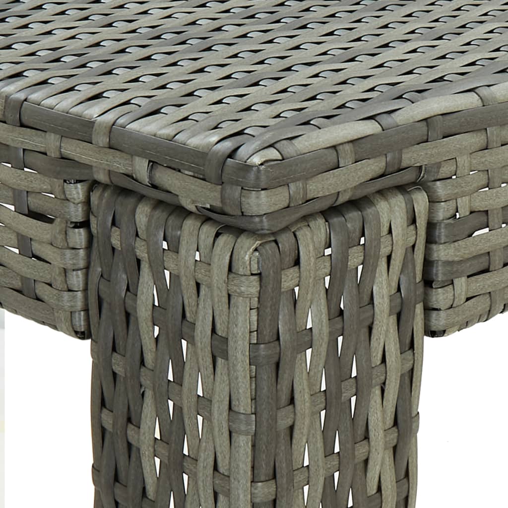 Ensemble de bar d'extérieur 7 pcs coussins Résine tressée Gris