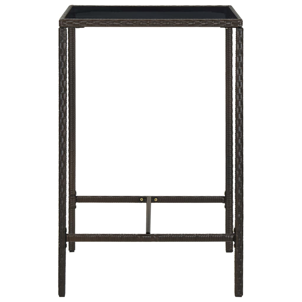 Ensemble de bar de jardin 3 pcs coussins Résine tressée Marron